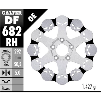 disco freno moto galfer skull design fijo df682rh