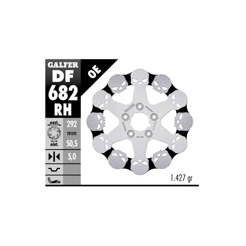 disco freno moto galfer skull design fijo df682rh