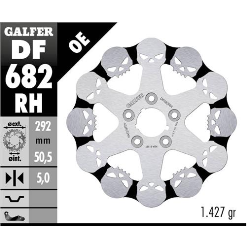 disco freno moto galfer skull design fijo df682rh