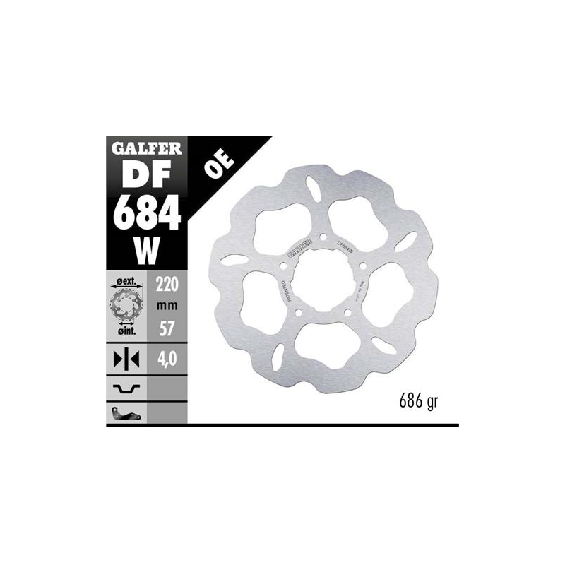 disco freno moto galfer wave fijo 219 5x4mm df684w