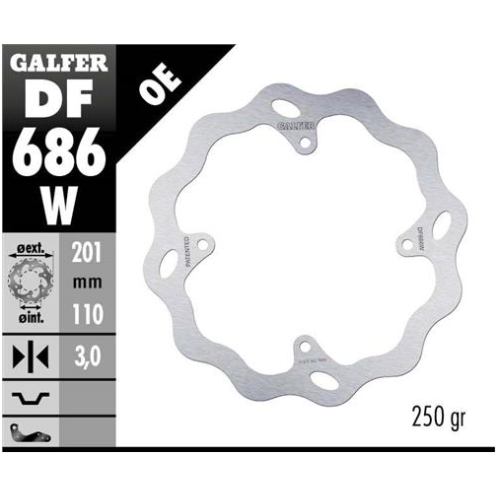 disco freno moto galfer wave fijo 201x3mm df686w