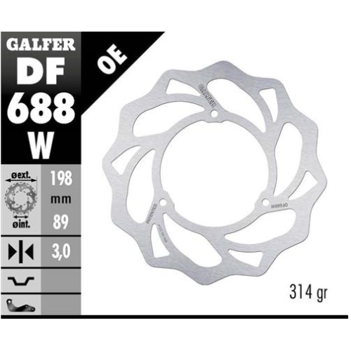 disco freno moto galfer wave fijo 198x3mm df688w
