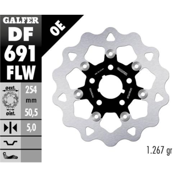 disco freno moto galfer wave flotante 254x5mm df69
