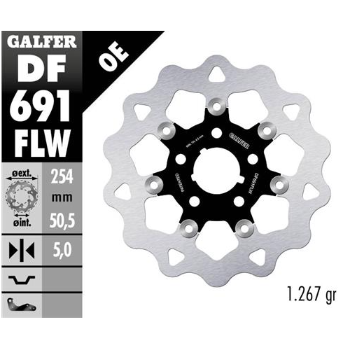 disco freno moto galfer wave flotante 254x5mm df69