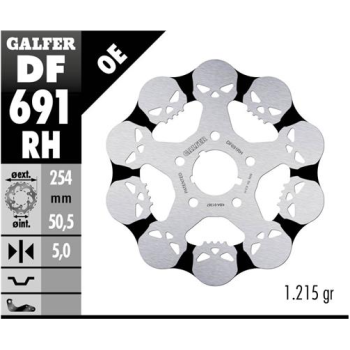 disco freno moto galfer skull design fijo df691rh