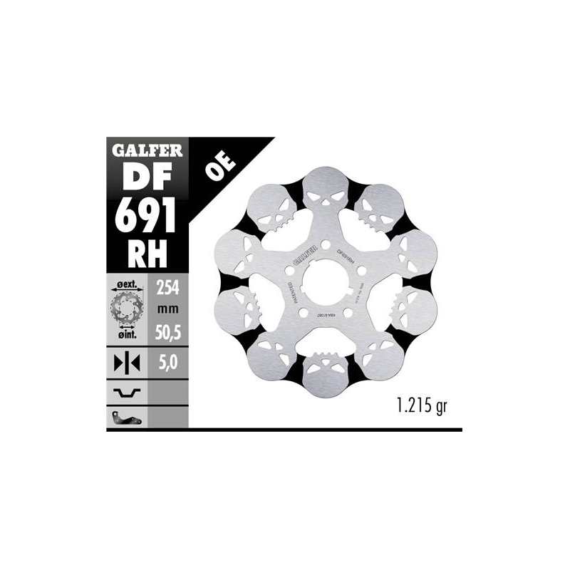 disco freno moto galfer skull design fijo df691rh