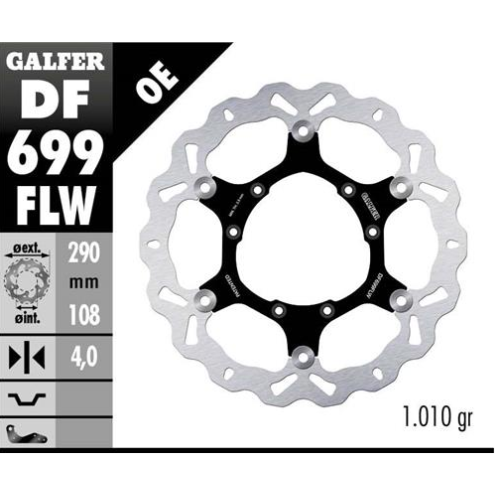 disco freno moto galfer wave flotante 290x4mm df69