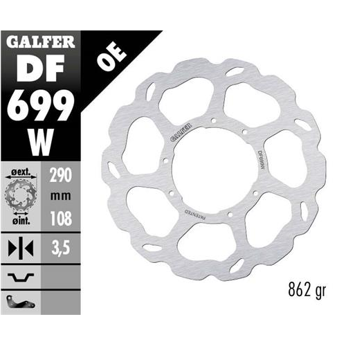 disco freno moto galfer wave fijo 290x3 5mm df699w