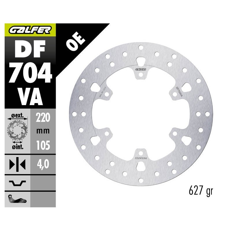 disco de freno trasero galfer df704va piaggio