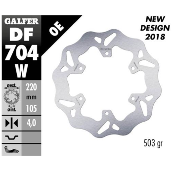 disco freno moto galfer wave fijo 220x4mm df704w delantero trasero