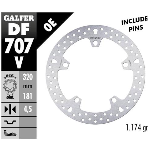 disco freno moto fijo galfer 320x4 5mm df707v