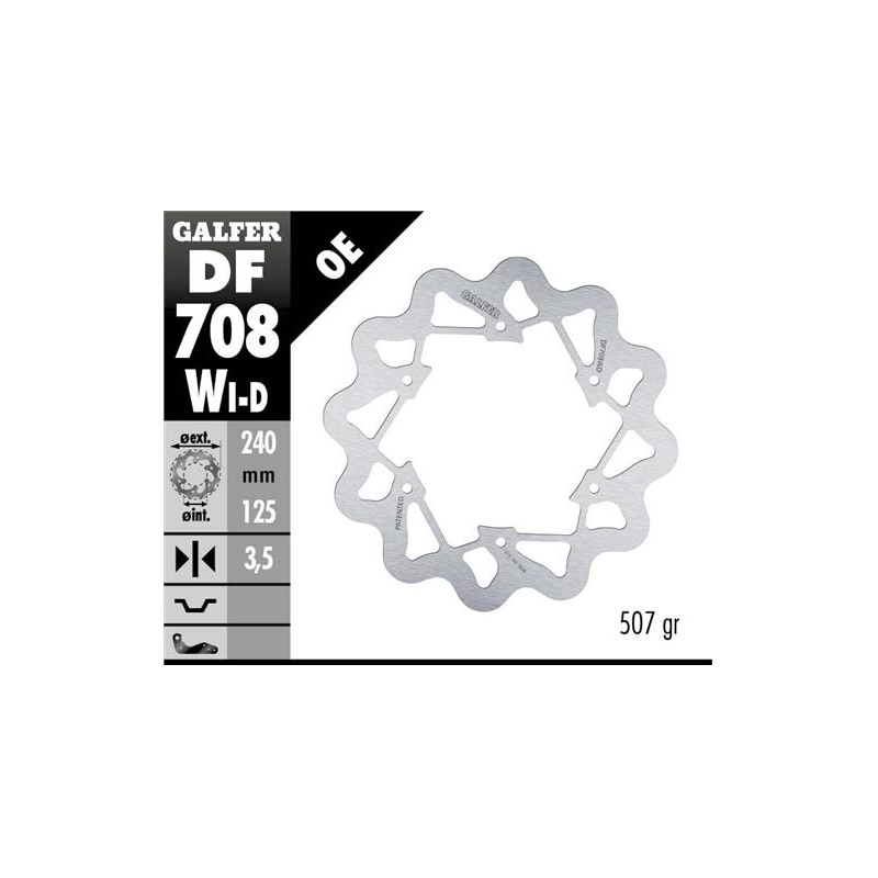 disco freno moto galfer wave fijo derecho df708wd