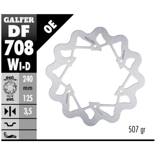 disco freno moto galfer wave fijo derecho df708wd