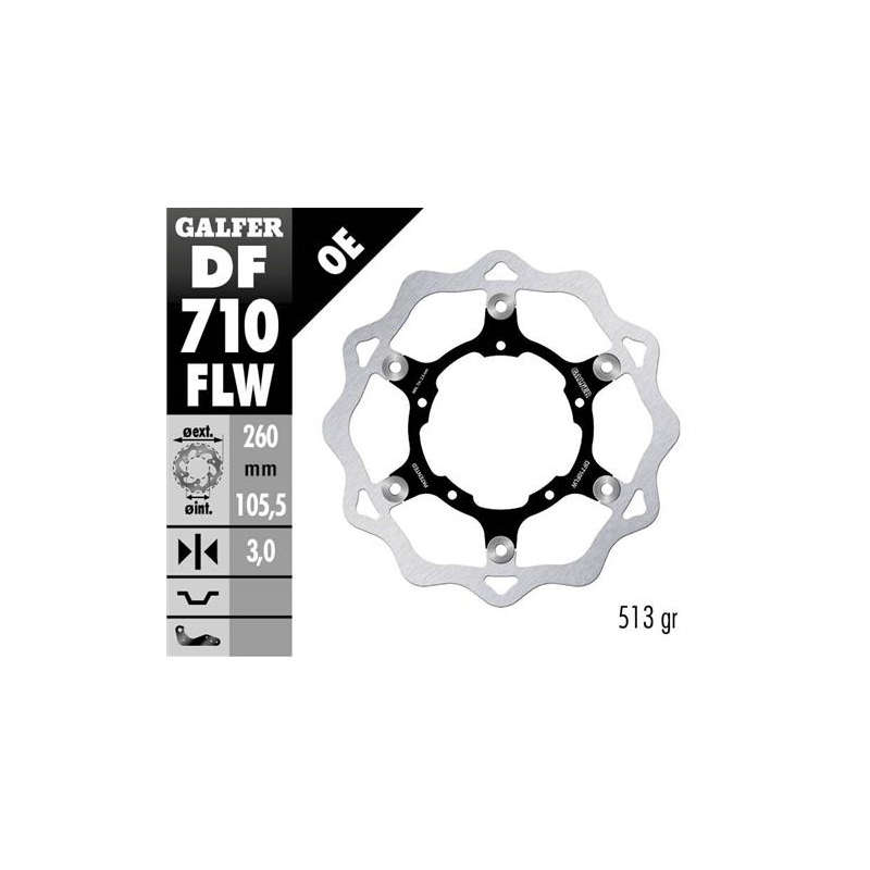 disco freno moto galfer wave flotante 260x3mm df71