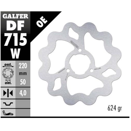 disco freno moto galfer wave fijo 220x4mm df715w