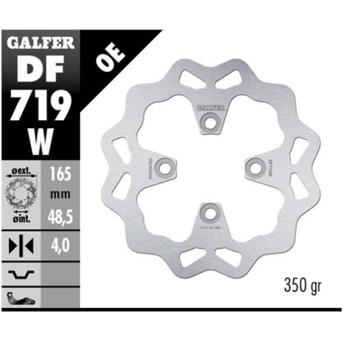 disco freno moto galfer wave fijo 164 5x4mm df719w