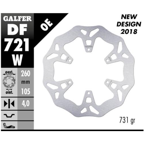 disco freno moto galfer wave fijo 260x4mm df721w