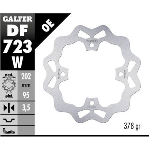 disco freno moto galfer wave fijo 202x3 5mm df723w