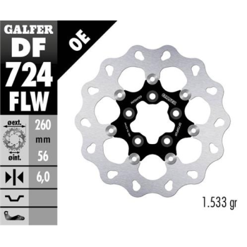 disco freno moto galfer wave flotante 260x6mm df72
