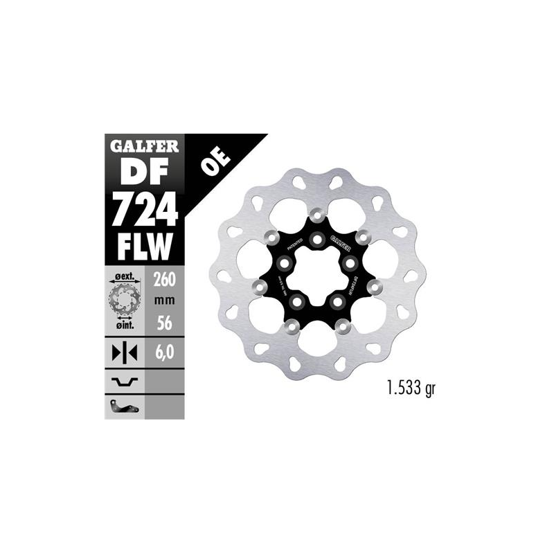 disco freno moto galfer wave flotante 260x6mm df72