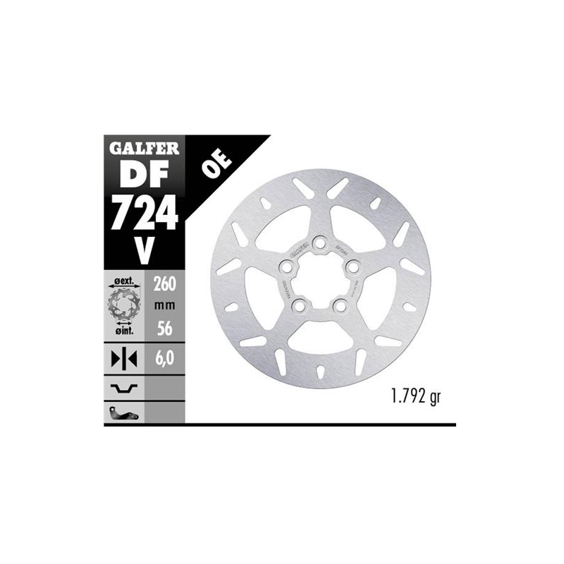 disco freno trasero redondo galfer df724v 260x6 mm harley davidson sportster xg 5 tornillo