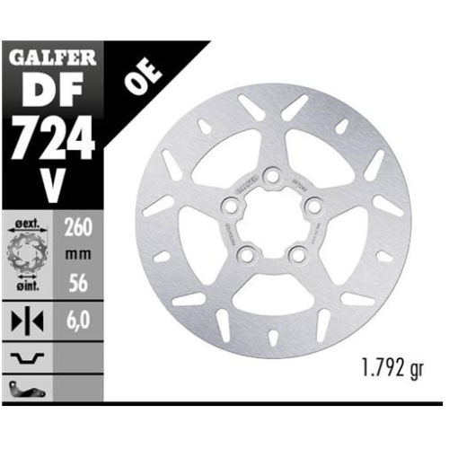 disco freno trasero redondo galfer df724v 260x6 mm harley davidson sportster xg 5 tornillo