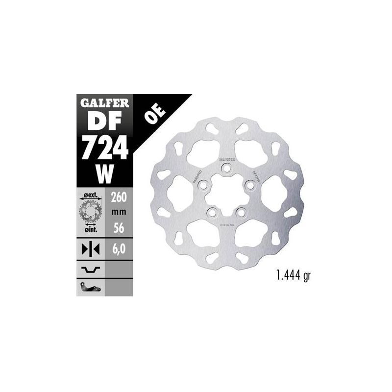 disco freno moto galfer wave fijo 260x6mm df724w