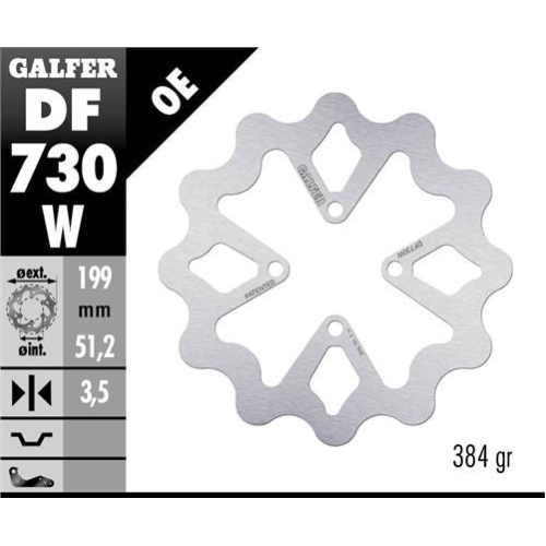 disco freno moto galfer wave fijo 199x3 5mm df730w