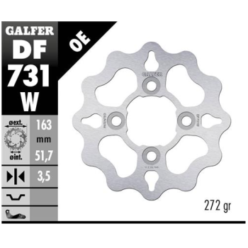 disco freno moto galfer wave fijo 163x3 5mm df731w