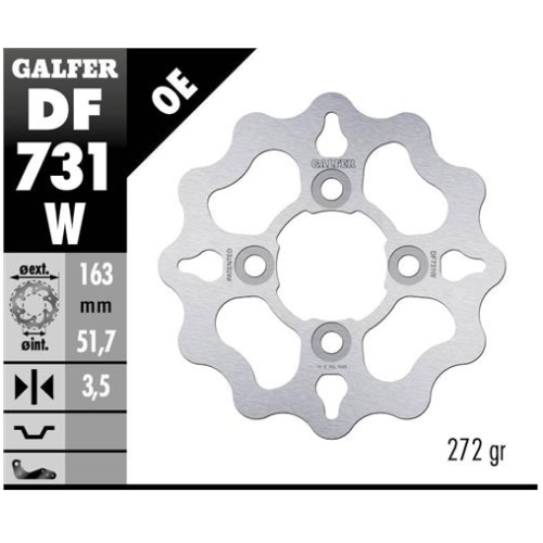 disco freno moto galfer wave fijo 163x3 5mm df731w