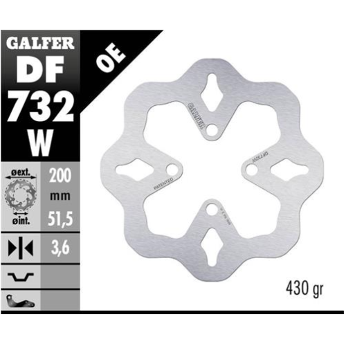 disco freno moto galfer wave fijo 200x3 5mm df732w