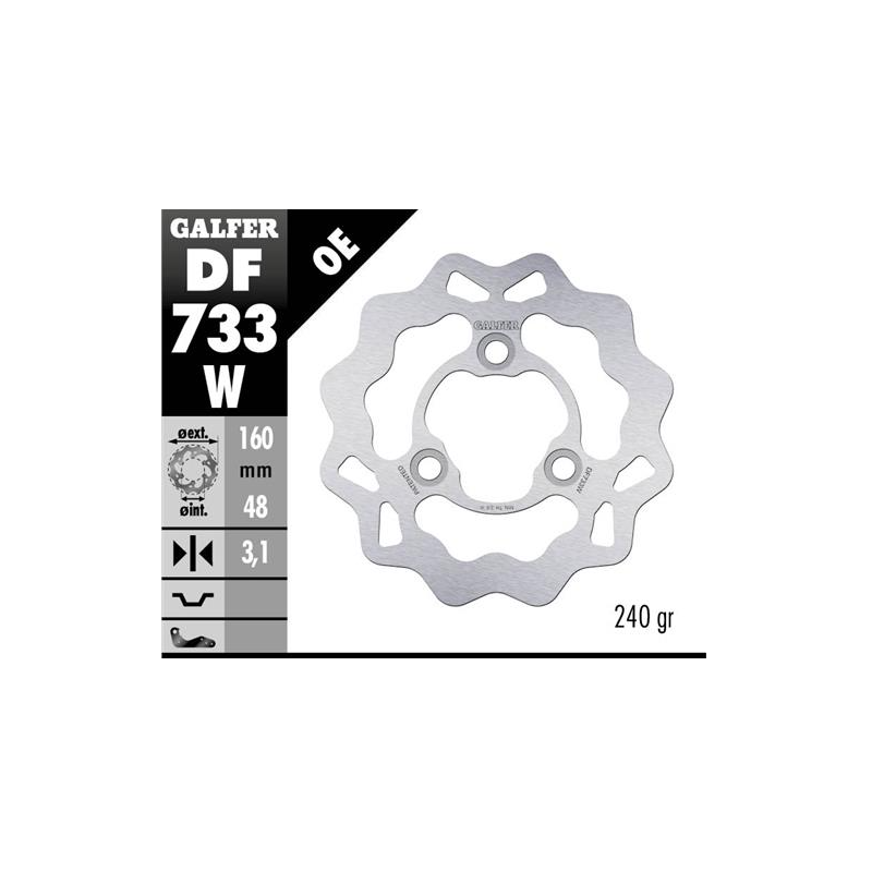 disco freno moto galfer wave fijo 160x3 1mm df733w