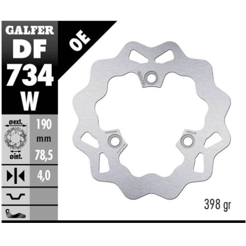disco freno moto galfer wave fijo 190x4mm df734w