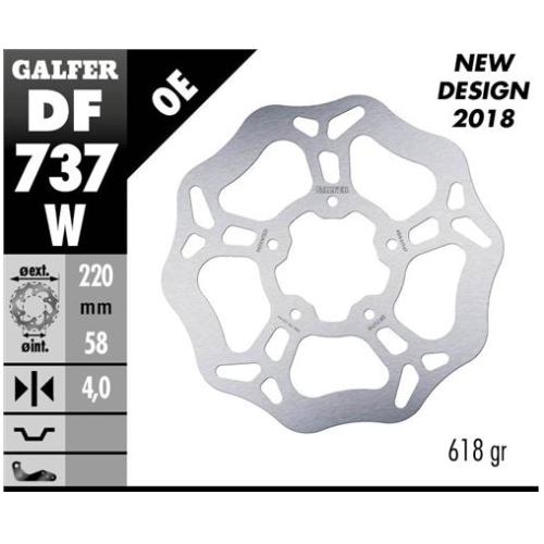 disco freno moto galfer wave fijo 220x4mm df737w