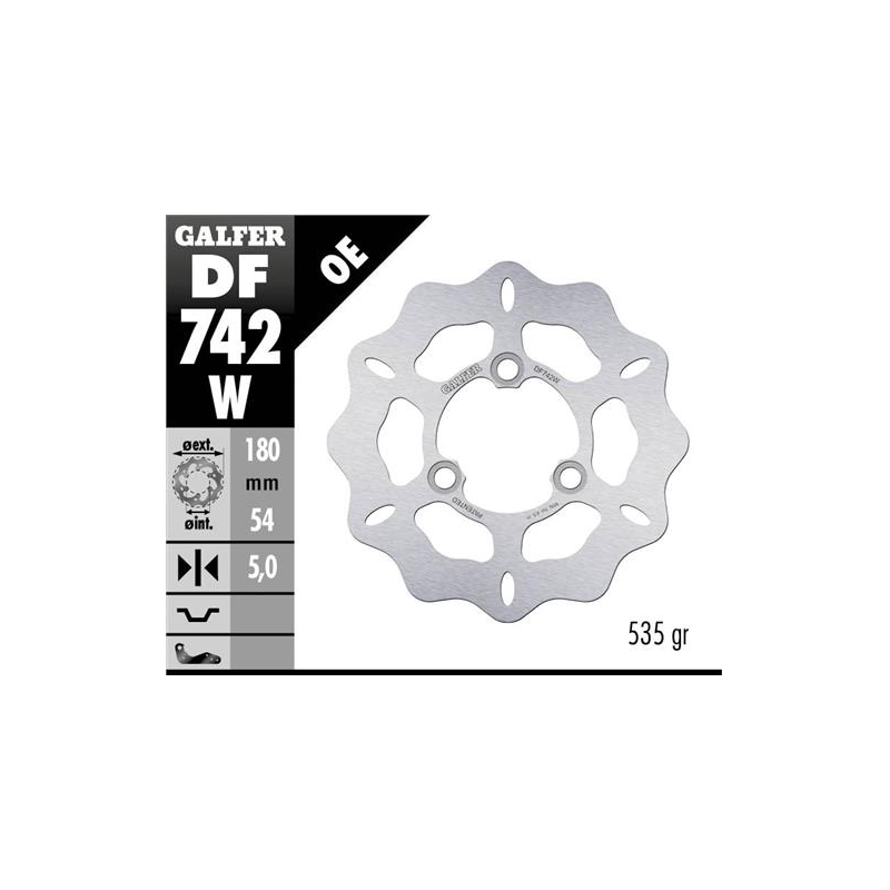 disco de freno delantero galfer df742w wave fijo 180x5 mm