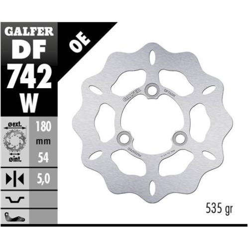 disco de freno delantero galfer df742w wave fijo 180x5 mm