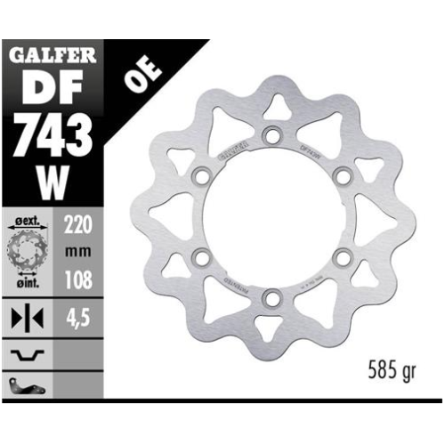 disco freno moto galfer wave fijo 220x4 5mm df743w