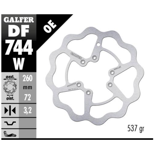 disco freno moto galfer wave fijo 260x3 2mm df744w