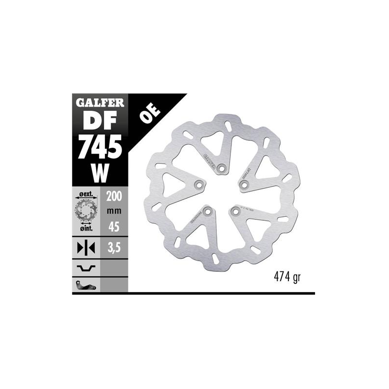 disco freno moto galfer wave fijo 200x3 5mm df745w