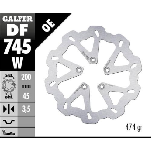 disco freno moto galfer wave fijo 200x3 5mm df745w