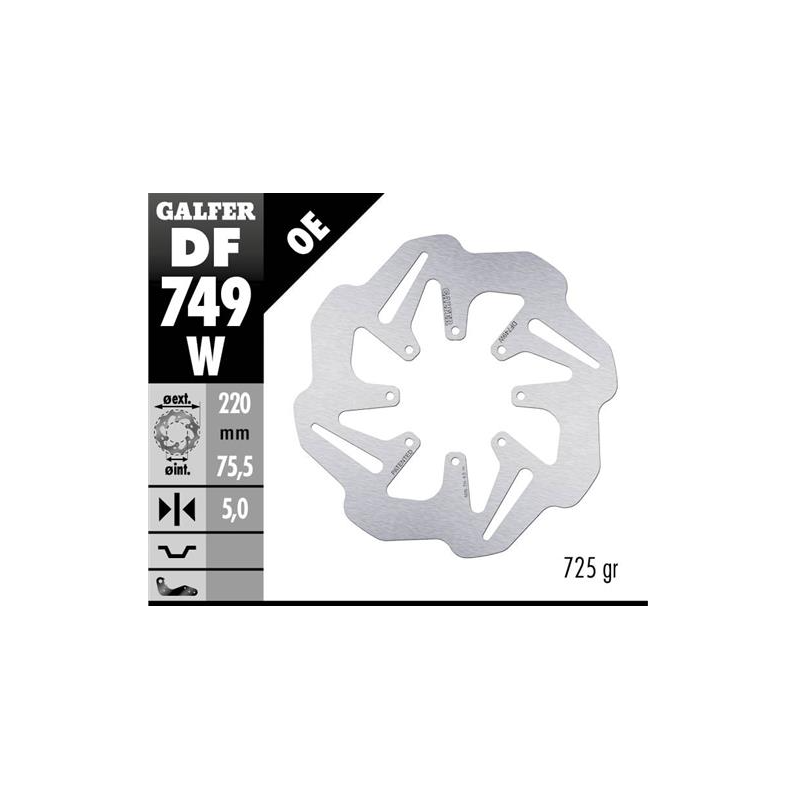 disco freno moto galfer wave fijo 220x5mm df749w