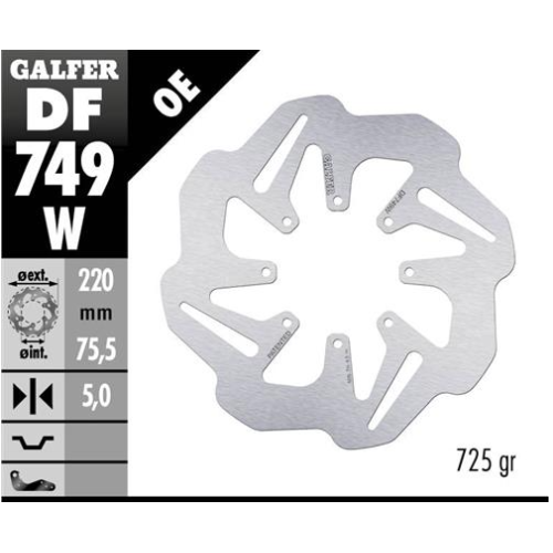 disco freno moto galfer wave fijo 220x5mm df749w