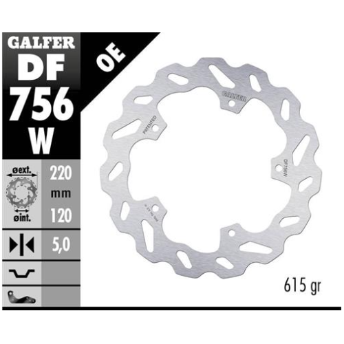 disco freno moto galfer wave fijo 220x5mm df756w