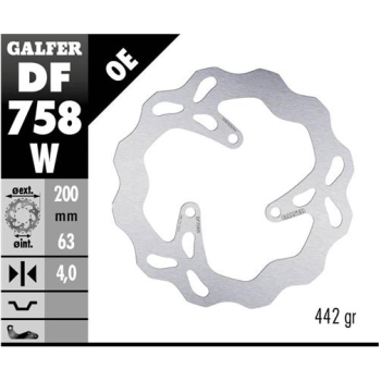 disco freno moto galfer wave fijo 200x4mm df758w