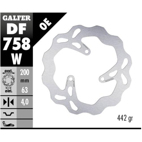disco freno moto galfer wave fijo 200x4mm df758w