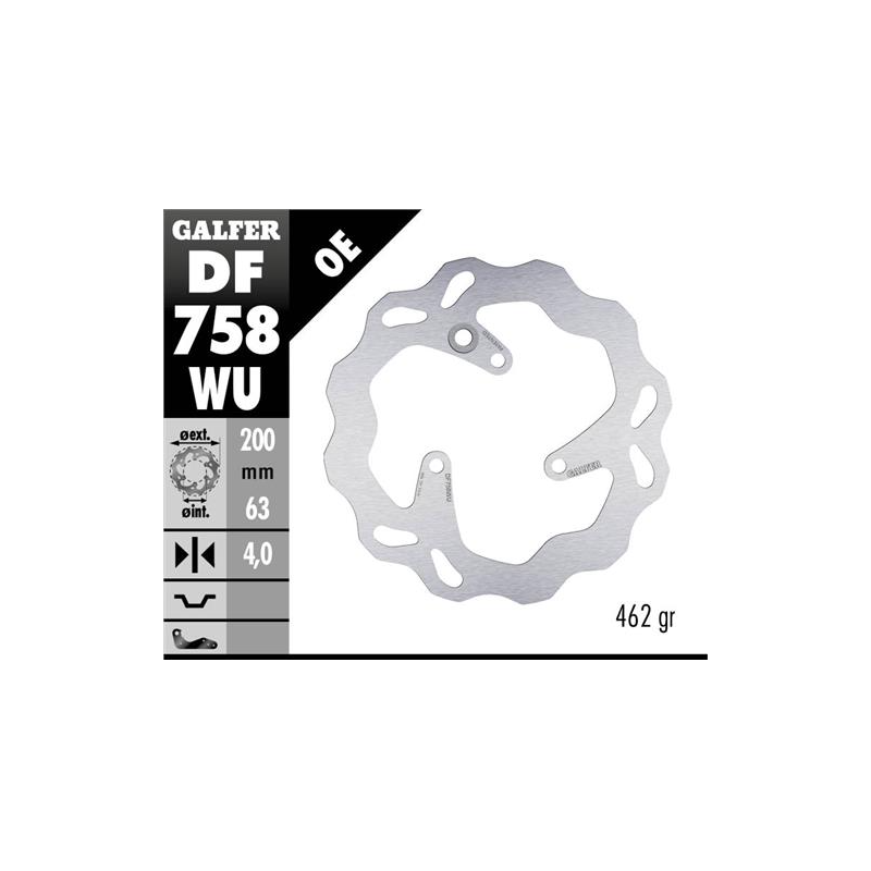disco freno trasero galfer wave fijo 200x4mm df758wu
