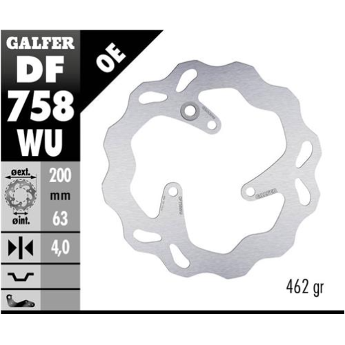 disco freno trasero galfer wave fijo 200x4mm df758wu
