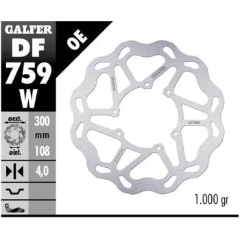 disco freno moto galfer wave fijo 300x4mm df759w