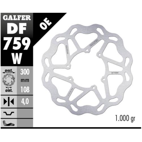 disco freno moto galfer wave fijo 300x4mm df759w