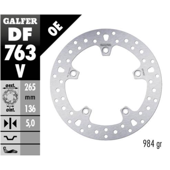 disco freno moto fijo galfer 265x6mm df763v